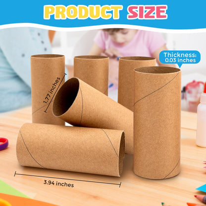 Rolliezs Cardboard Tubes for Crafts, 30 Pack Brown Paper Rolls – 1.77” x 3.94” Thin Empty Cardboard Craft Tubes for Kids, Classroom Projects, DIY Crafting & Paper Roll Crafts.