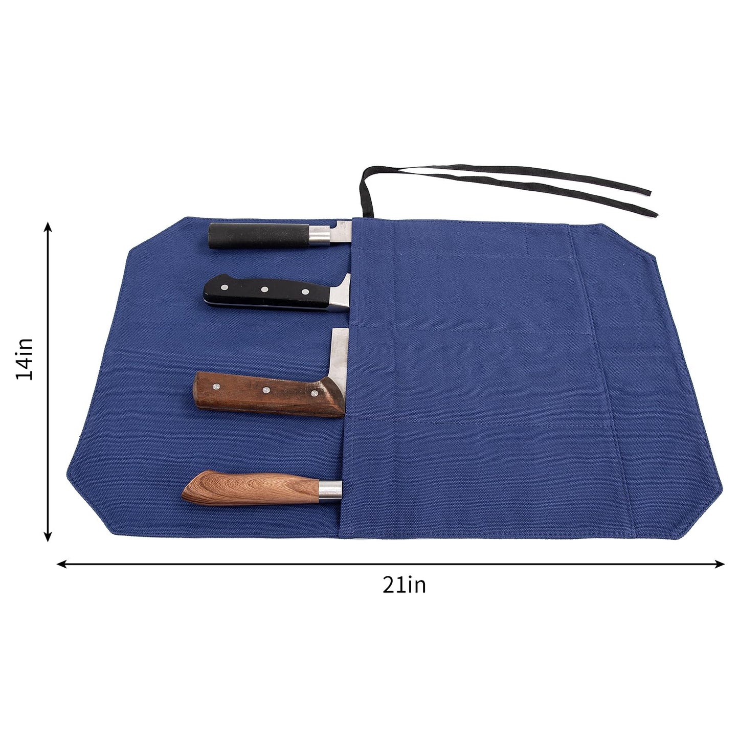 HERSENT Chef's Knife Roll Bag,Portable Travel Chef Knife Case Knife Bag Carrier Storage Bag with 4 Slots Best Gift for Pro Chef or Culinary Enthusiasts Men Women