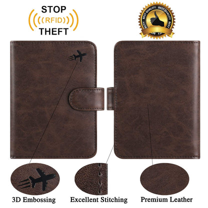 Passport Holder Cover Wallet RFID Blocking Leather Card Case Travel Accessories for Women Men (Z #Chocolate)