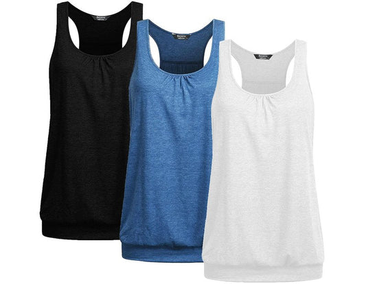 Beyove Workout Tank Tops for Women Racerback Athletic Yoga Tops Running Exercise Gym Shirts (Pack of 3)