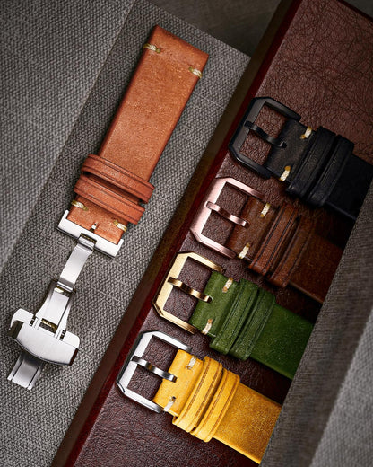 REZERO Leather Watch Straps, Italian Top-Grain Calfskin Watch Bands, Watch Band Replacements with Distressed Matte Finish for Men, Women 18mm 19mm 20mm 21mm 22mm 23mm 24mm