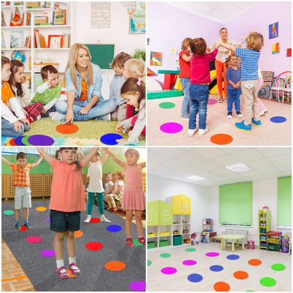 Poly Spot Markers Rubber Floor Dots 9 inch 8/16/24 Pcs Flat Cones Non-slip Agility Markers Poly Spots for Gym Soccer Basketball Sports Speed Agility Training, Classroom Activities, Exercise Drills