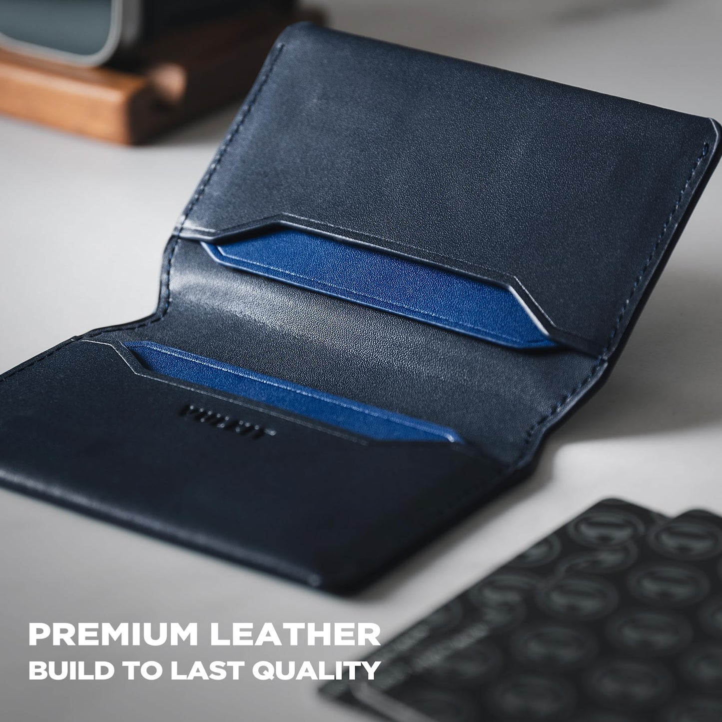 VULKIT Slim Minimalist Card Holder RFID Blocking Leather Credit Card Holder Front Pocket Wallet Magnetic Closure