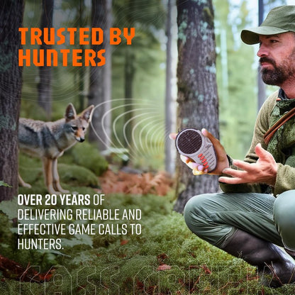 Cass Creek Ergo Electronic Predator Call, Coyote Call Device, Handheld Game Call with Authentic Animal Sounds, Compact Hunting Sound Caller