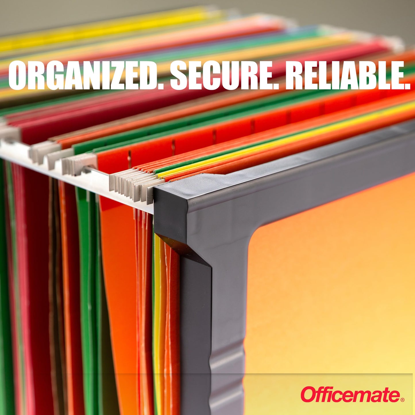 Officemate Plastic Hanging File Folder Frame, 18 Inch, Letter and Legal Size. 1 Set (91961), Black and Gray