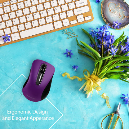 memzuoix 2.4G Wireless Mouse, 1400 DPI Mobile Optical Cordless Mouse with USB Receiver, Portable Computer Mice for Laptop, PC, Desktop, MacBook, 5 Buttons, Red