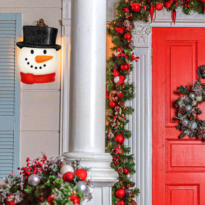 Mudder Christmas Porch Light Covers Christmas Outdoor Decoration Gnome Xmas Holiday Light Covers for Porch Garage Front Door Hanging(Snowman, Santa,2 Pcs)