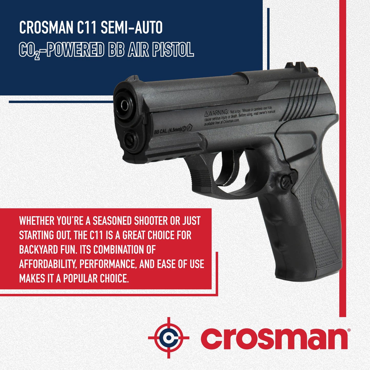 Crosman C11 Semi-Auto CO2-Powered BB Air Pistol