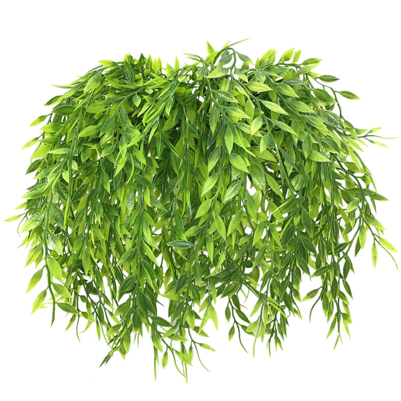 PASYOU Artificial Willow, Plastic Plants Greenery Leaves Fake Hanging Vine Faux Ivy for Home Indoor Outdoor Garden Door Wall DIY Basket Planter Filler Wedding Party Decoration UV Resistant - 4 Pack