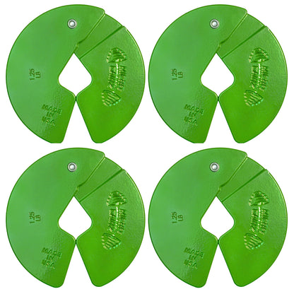 Micro Gainz Dumbbell Fractional 1.25lb Weight Plate, Ideal for Micro Loading, (Choose Color) 4 Piece Fractional Weight Plates, Designed for Dumbbell Training, Made In USA (Green)