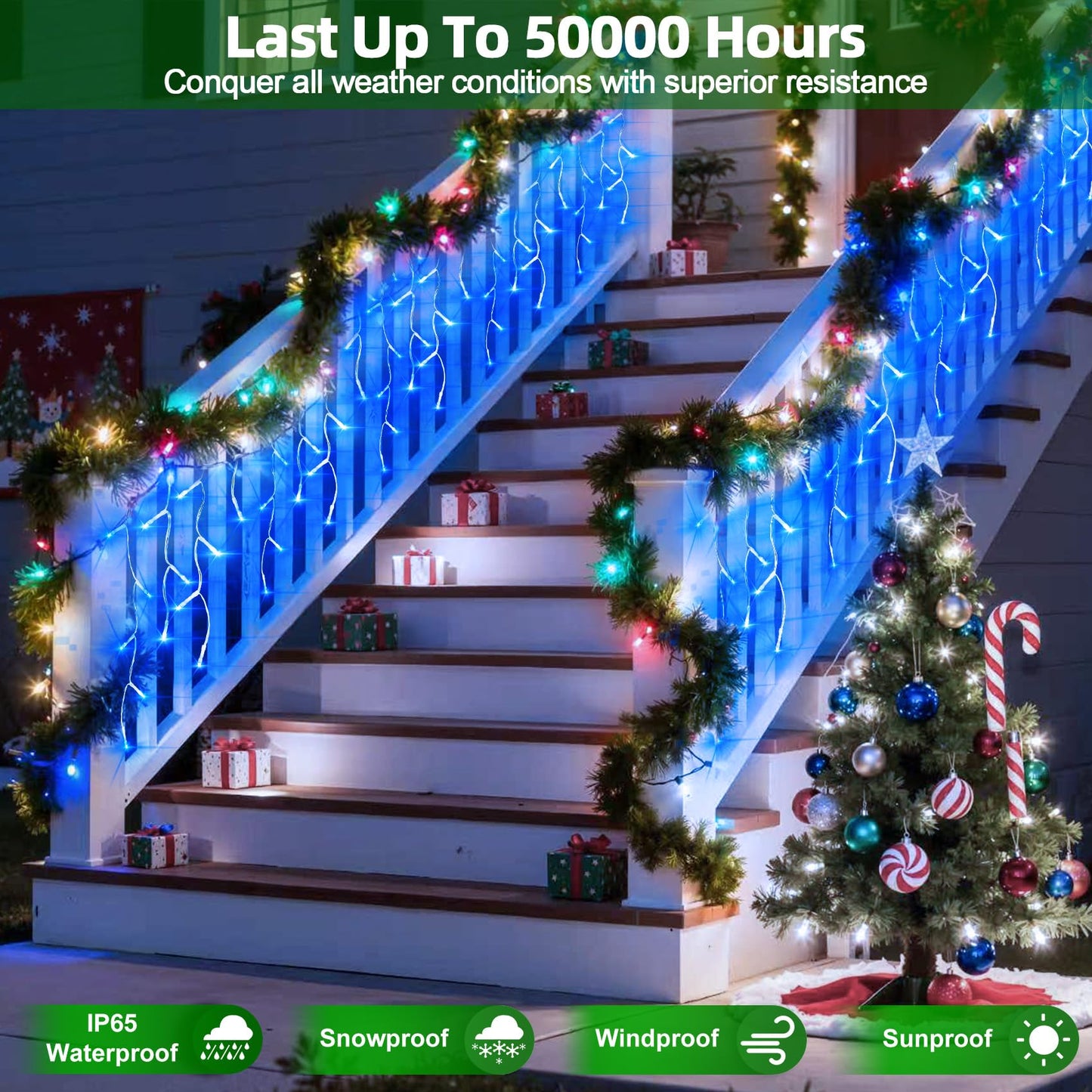 670 LED Christmas Lights with 148 Drops, 66ft 12 Modes Hanging ice String Lights with Timer & Dimmable & Waterproof, Plug-in Fairy Lights for Indoor Tree Holiday Wedding Party Christmas Decor Blue