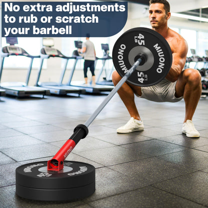 MIUONO Landmine Attachment for Barbell, T Bar Row Attachment Fit for 2" Olympic Bar, Full 360° Swivel for Back or Full-Body Workout Home Gym Equipment (Red)