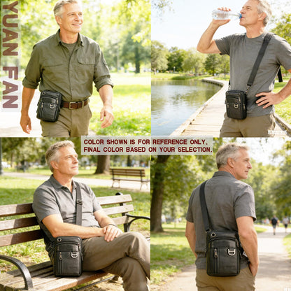 Leather Cell Phone Wallet Shoulder Holster,Hip Bum Pack Pouch Belt Pouch Bolso para Hombre Crossbody Bag for Men with Card Slots Compatible with iPhone (Brown)