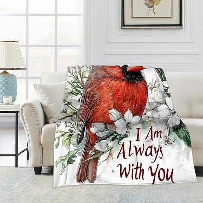 Throw Blanket, Red Cardinal Throw Blankets for Adult Kids Boys Girls, Flowers Decor Gifts for Home Bed Couch 50x60 Inches