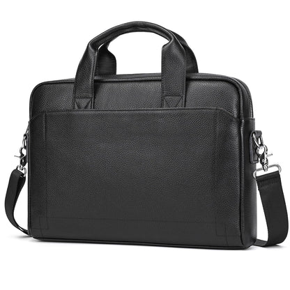 Leather Laptop Bag for Men, Laptop Briefcase Fits Up to 15.6 Inch Notebook, Portable Shoulder Messenger Crossbody Bag for Travel Business Office
