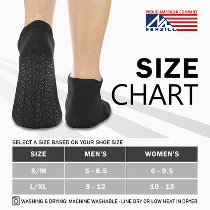 NEWZILL 3 Pairs Non Slip Yoga Socks With Grips for Women & Men, Unisex Anti Skid Socks, Ankle Grippy Slipper Socks for Pilates Barre Workouts Home Hospital (S/M Black)