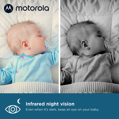 Motorola Nursery VM75 Video Baby Monitor Camera, 1000ft Range no WiFi 2.4 GHz Wireless, 5" Screen, 2-Way Audio, Temperature Sensor, Night Vision