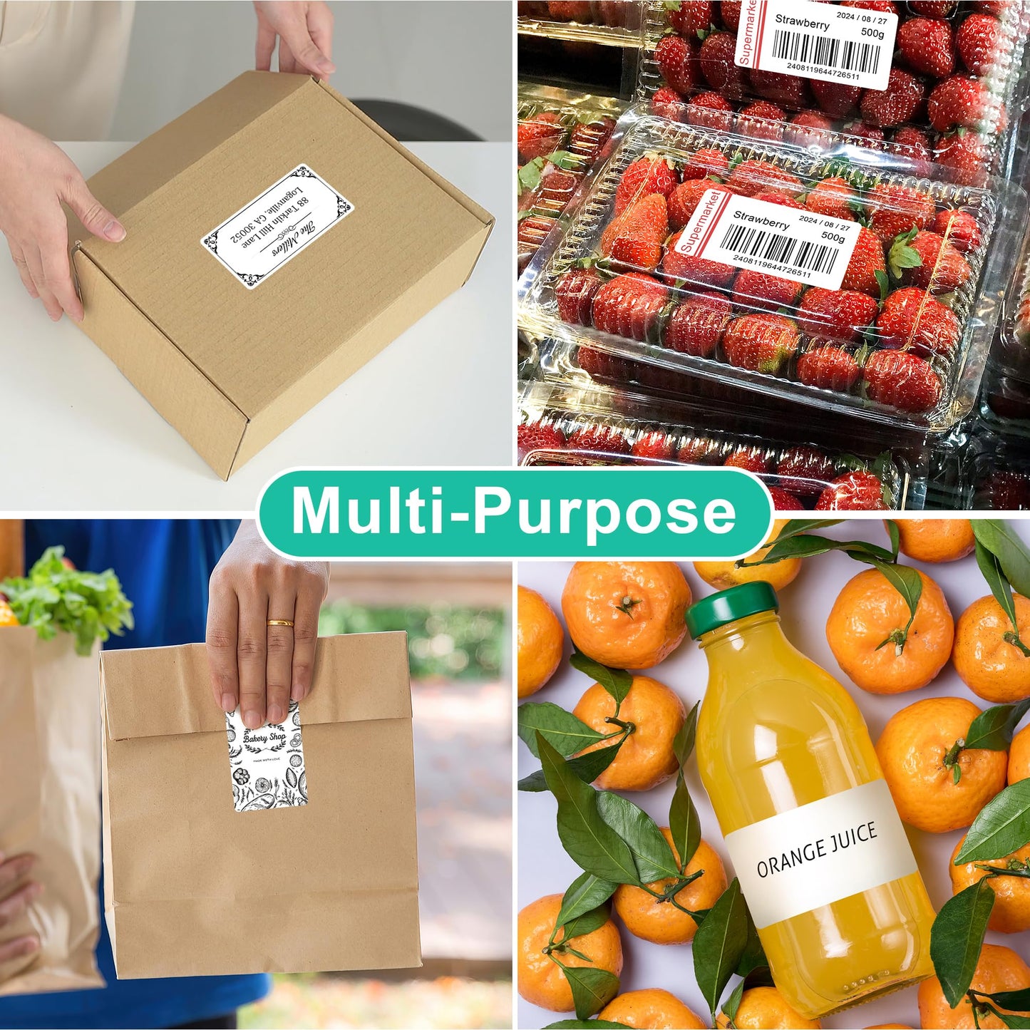 L LIKED 2" x 4" Label Stickers, Printable White 10 per Sheets Total 1000 Labels for Laser/Inkjet Printing - Matte (1000 Labels)