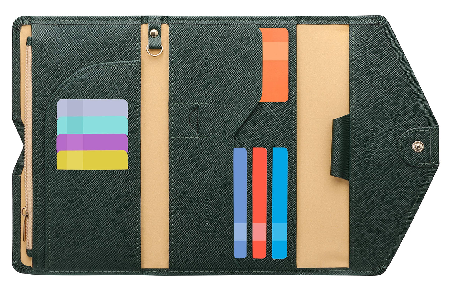 ZOPPEN Mulit-purpose Rfid Blocking Travel Passport Wallet (Ver.4) Trifold Document Organizer Holder, 16 Dark Olives