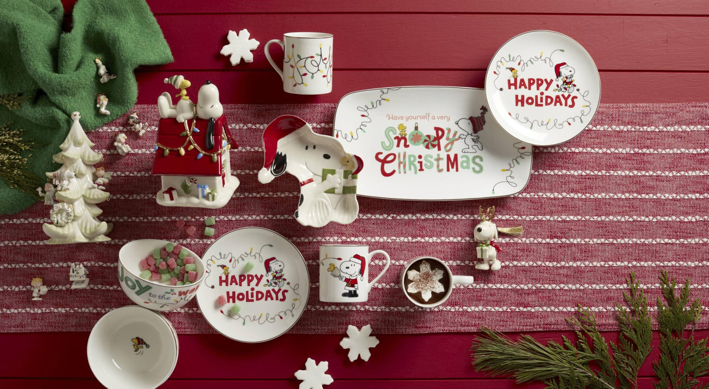 Lenox 896636 Snoopy Christmas Hors Doeuvres Tray