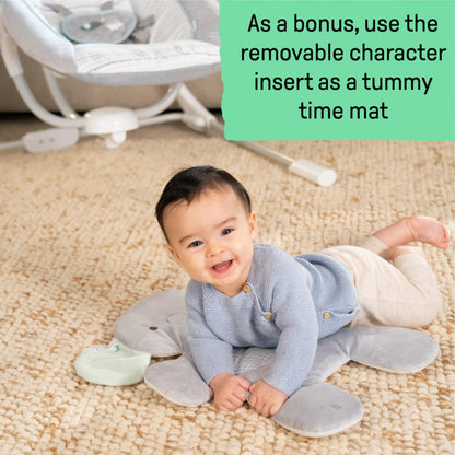 Ingenuity InLighten 5-Speed Baby Swing - Swivel Infant Seat, 5 Point Safety Harness, Nature Sounds, Lights - Van Elephant