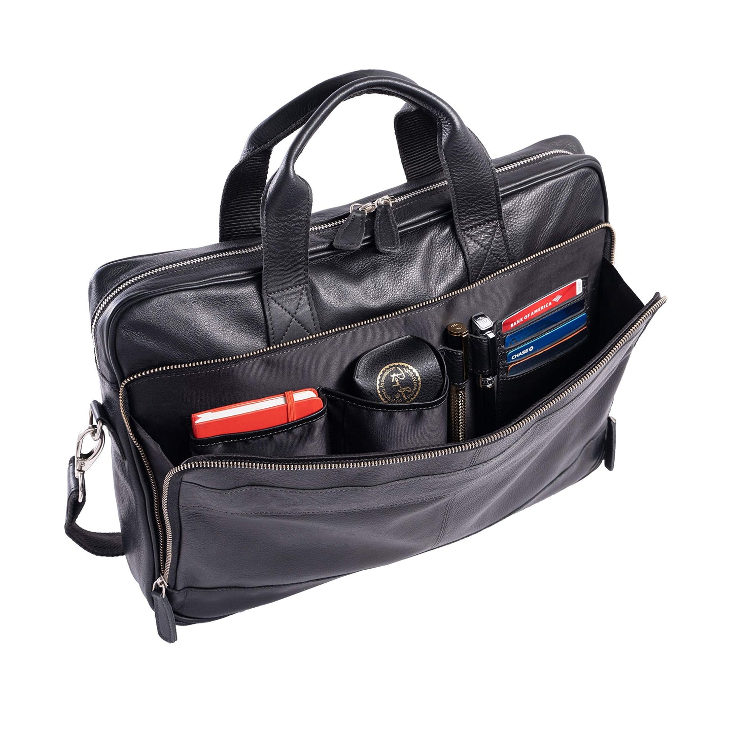 KomalC Leather briefcase 16 inch Laptop Messenger Bag for Men and Women Best Office Satchel Bag