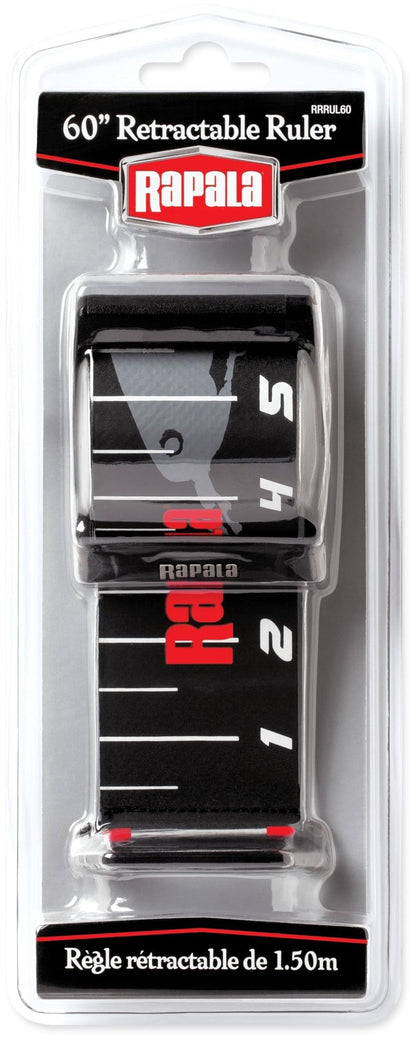 Rapala Retractable Ruler 60", Compact and Durable Measuring Tool for Anglers, Convenient Folding Design with Easy-to-Read Markings for Accurate Fish Measurements