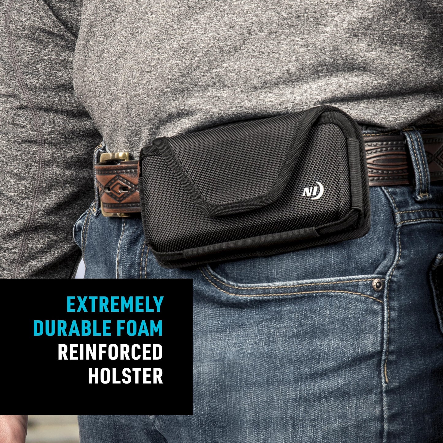 Nite Ize Clip Case Hardshell Universal Rugged Holster - Belt Clip Phone Case for Easy Access - Heavy Duty & Protective - Multi-Purpose - Durable Design - Hardshell Horizontal, XXL