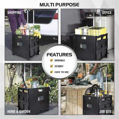 Olympia Tools 85-010 Grand Pack-N-Roll Portable Tools Carrier with Telescopic Handle, 80 Lb. Load Capacity, Black