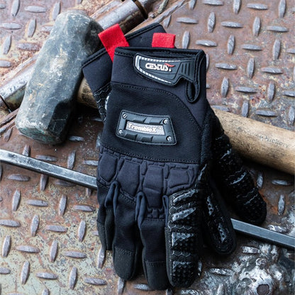Cestus TrembleX, Anti Vibration Gloves, Gel Padded Palm, Work Gloves With Grip (Large)