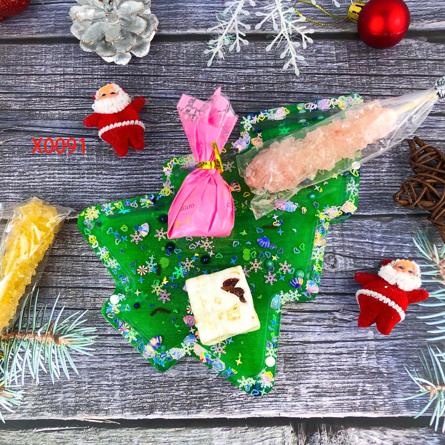 Christmas Tree Tray Resin Silicone molds, Christmas Decoration Ornaments, Candy and Snack Plate Casting Mould, Storage Plate epoxy Resin Silicone Mold