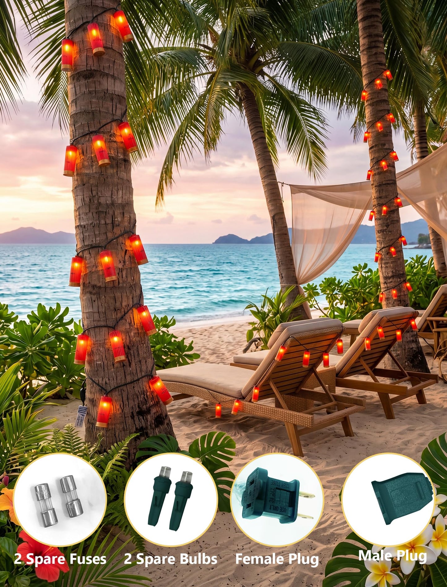 8.5Ft Red Shotgun Shell Christmas String Lights with 10 LED Bullet Shell Lights, Connectable Outdoor Military Style Bullet Light String for Christmas Garden Patio Party Tent Bar Decorations, Green