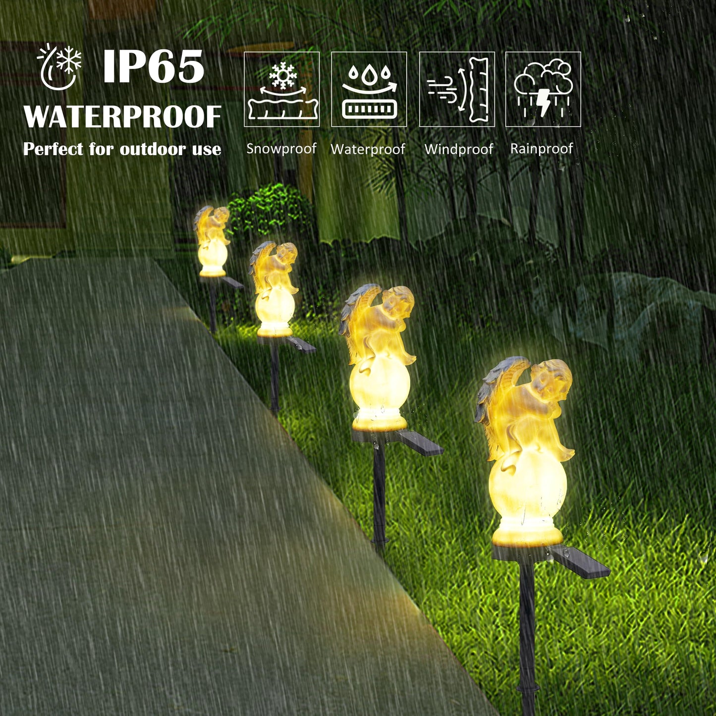 LEAHPENG Solar Angel Garden Lights - Outdoor Decorative Stake Light Waterproof for Yard Patio Pathway Lawn Ornaments Garden Christmas Decorations Angel Gifts