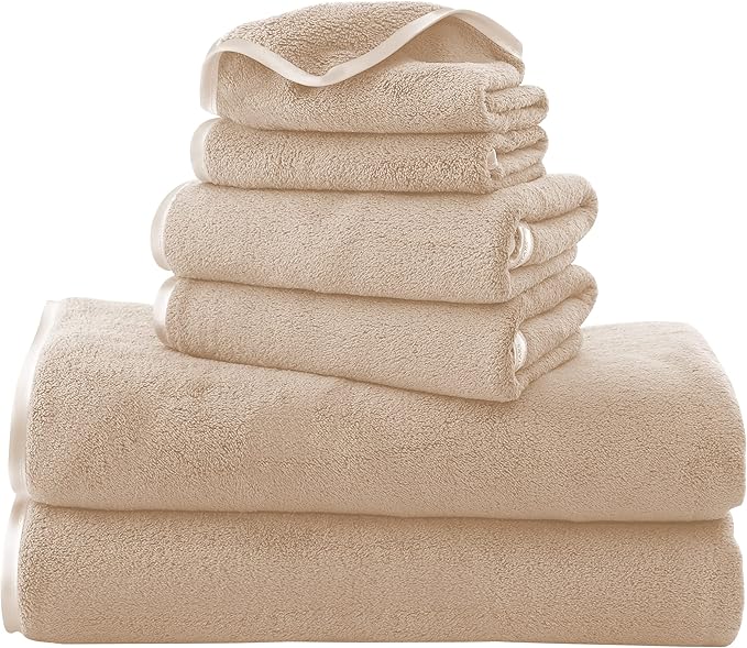 TENSTARS Luxury Silk Hemming Towel Set