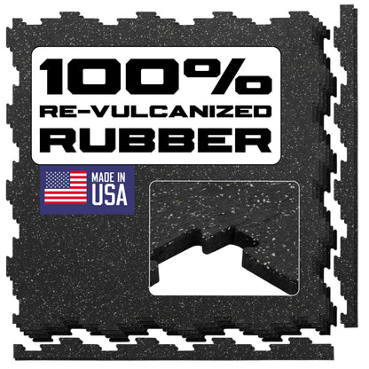 Grytfit Interlocking Rubber Floor Tiles 12MM – Heavy Duty 100% Rubber Gym Flooring for Home Gym, Garage, Workout Room, Equipment Mats, Indoor/Outdoor Mats, Gray Fleck 4-Pack 22.5"x22.5"