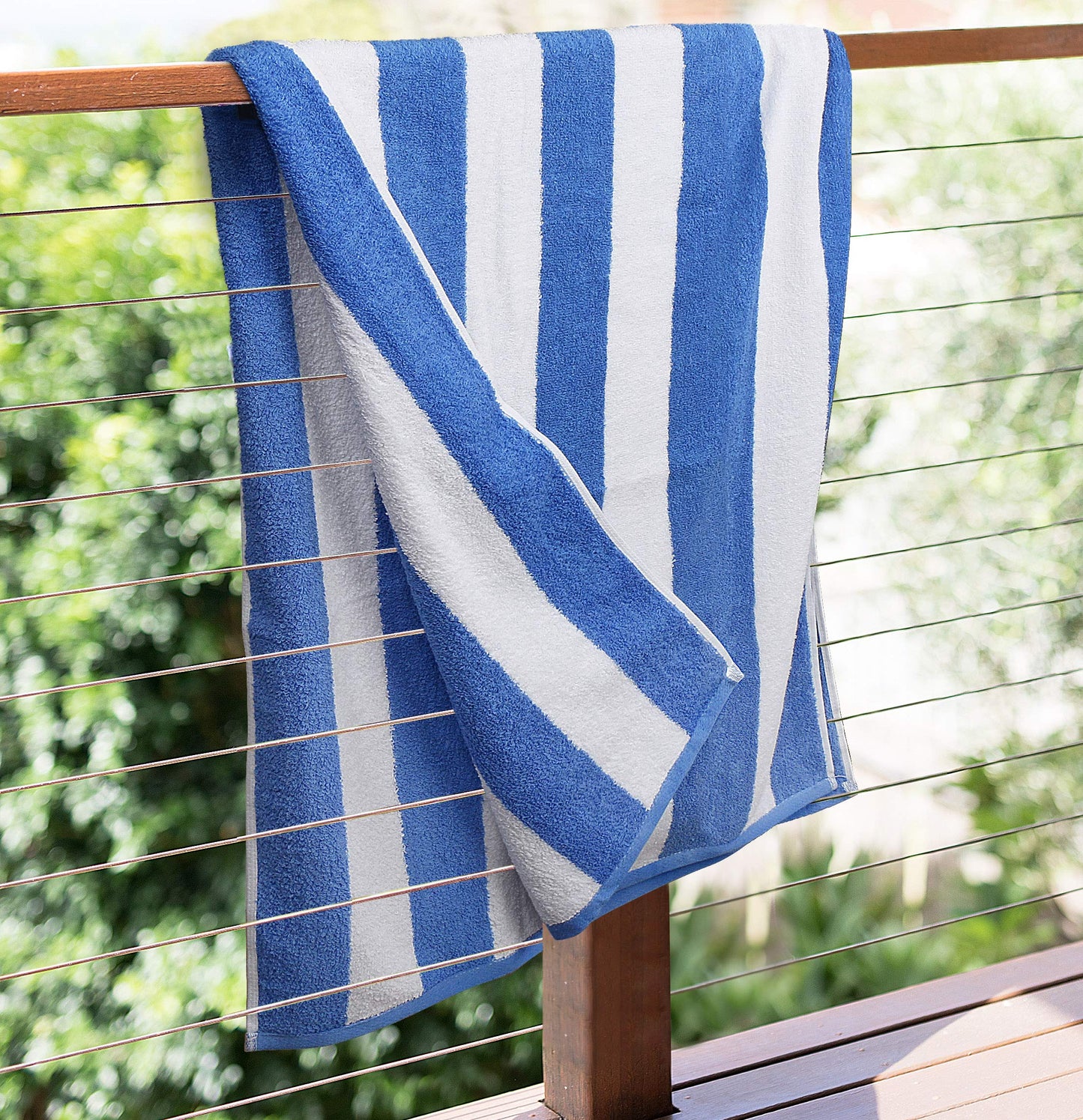 Utopia Towels Pack of 2 Oversized Cabana Beach Towels, 35 x 70 Inches 100% Ring-Spun Cotton Jumbo Bath Sheet, Highly Absorbent, Super Soft & Quick-Dry Towel for Beach, Pool and Bath (Blue)