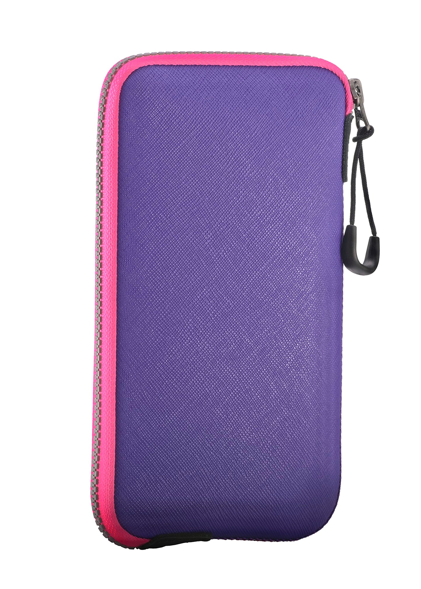 OneJoy Neoprene Phone Pouch, Lightweight Protective Cellphone Sleeve with Large Zipper Opening, Inner Pocket, Thermal Insulated, Durable Cell Phone Carrier for iPhone & Smartphones [ Purple ]