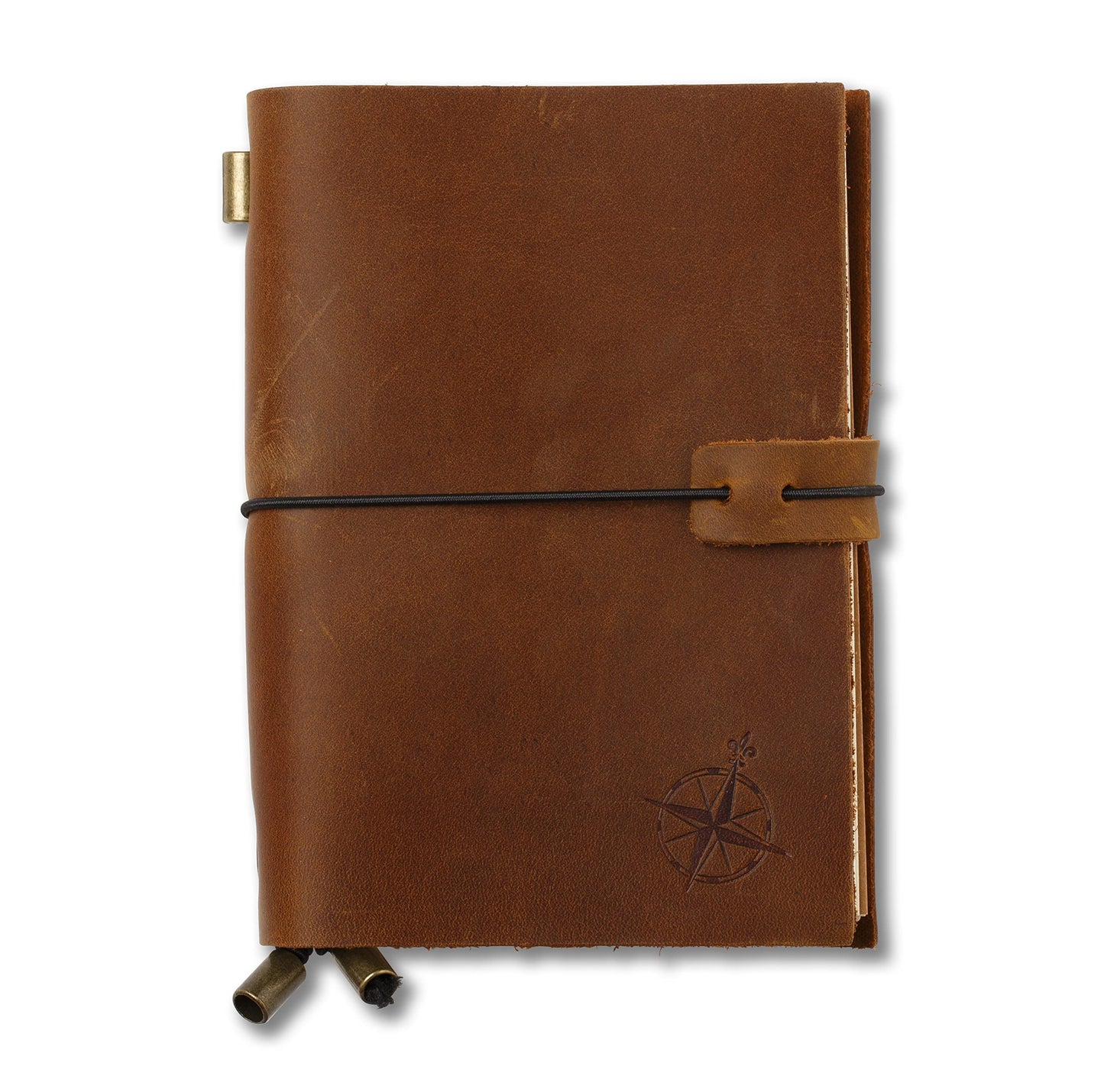 Wanderings A6 Travelers Notebook – Refillable Genuine Leather Journal – 4.5" x 6" (11.5 x 15.5cm) – Handcrafted Crazy Horse Leather – 100 GSM Blank Inserts – Travel Journal