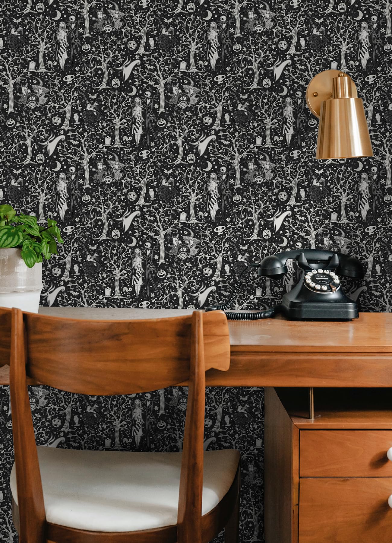 Disney Tim Burton's The Nightmare Before Christmas Black Forest Peel & Stick Wallpaper by RoomMates, RMK12797PLW