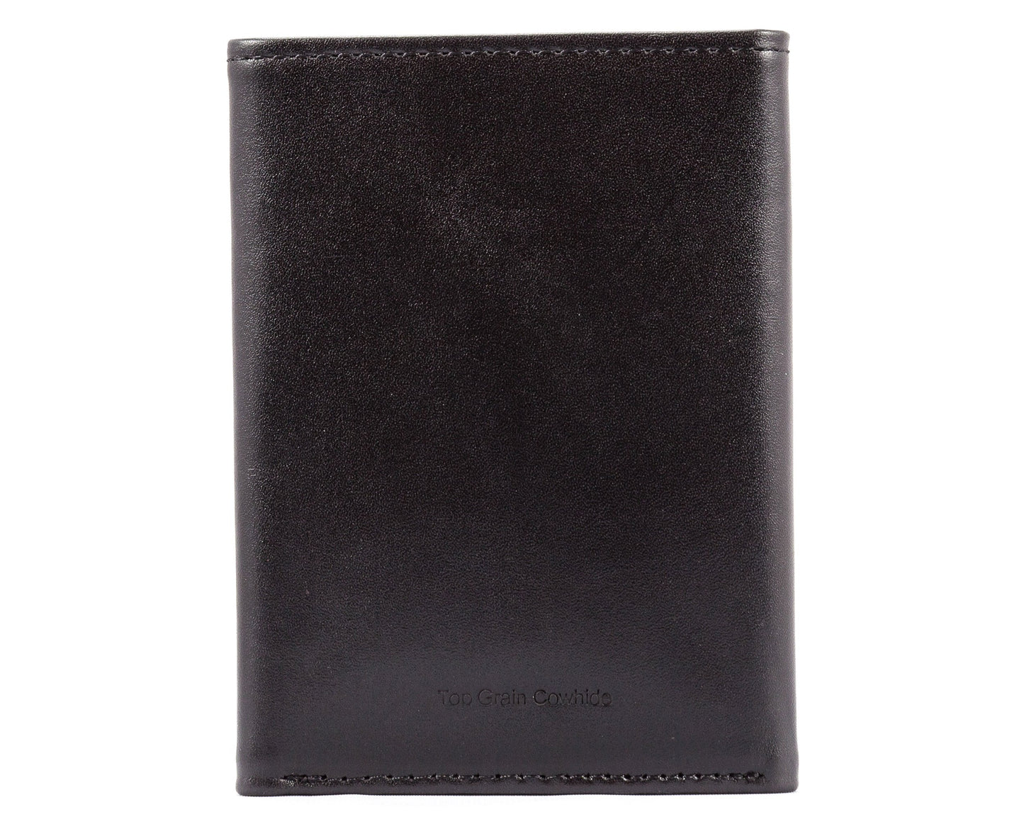 Big Skinny Men's Tri-Fold Leather Slim Wallet, Holds Up to 25 Cards, Black