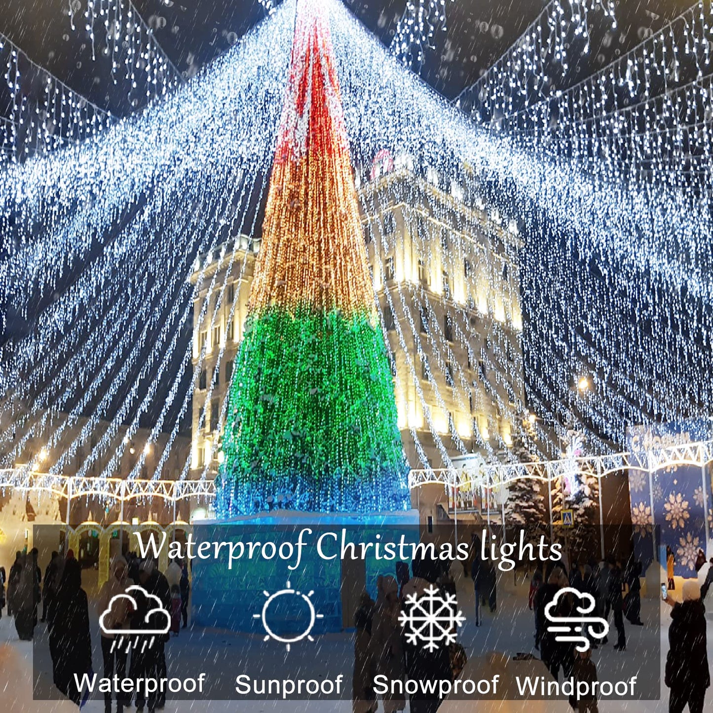 Icicle Christmas Lights Outdoor, 66ft 640 LED Icicle Lights for Outside, Plug in Twinkle Lights Indoor with 8 Modes Timer Waterproof for House Holiday Decor Wedding Christmas Decorations (Cool White)
