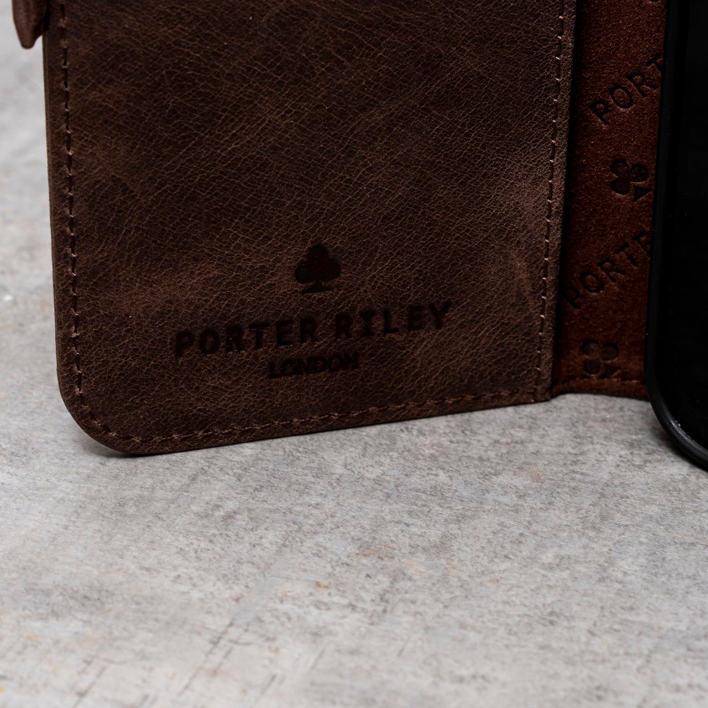Porter Riley - Leather Case Compatible with Samsung Galaxy S26. Premium Genuine Leather Stand Case/Wallet/Cover (Chocolate Brown)