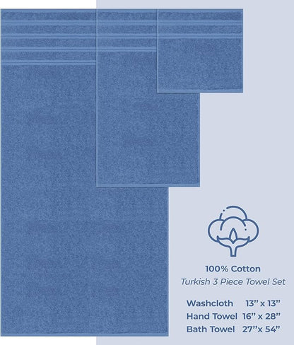 American Soft Linen Premium 3 Piece Towel Set, 1 Bath Towel 1 Hand Towel 1