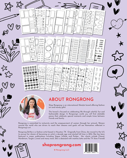 Rongrong Bullet Journal Sticker Book for Planners, Calendars, Journals and Projects – Premium Quality Hand Drawn Perfect for Adding Flair to Your Bullet Journal – Scrapbook Accessories – 24 Pages