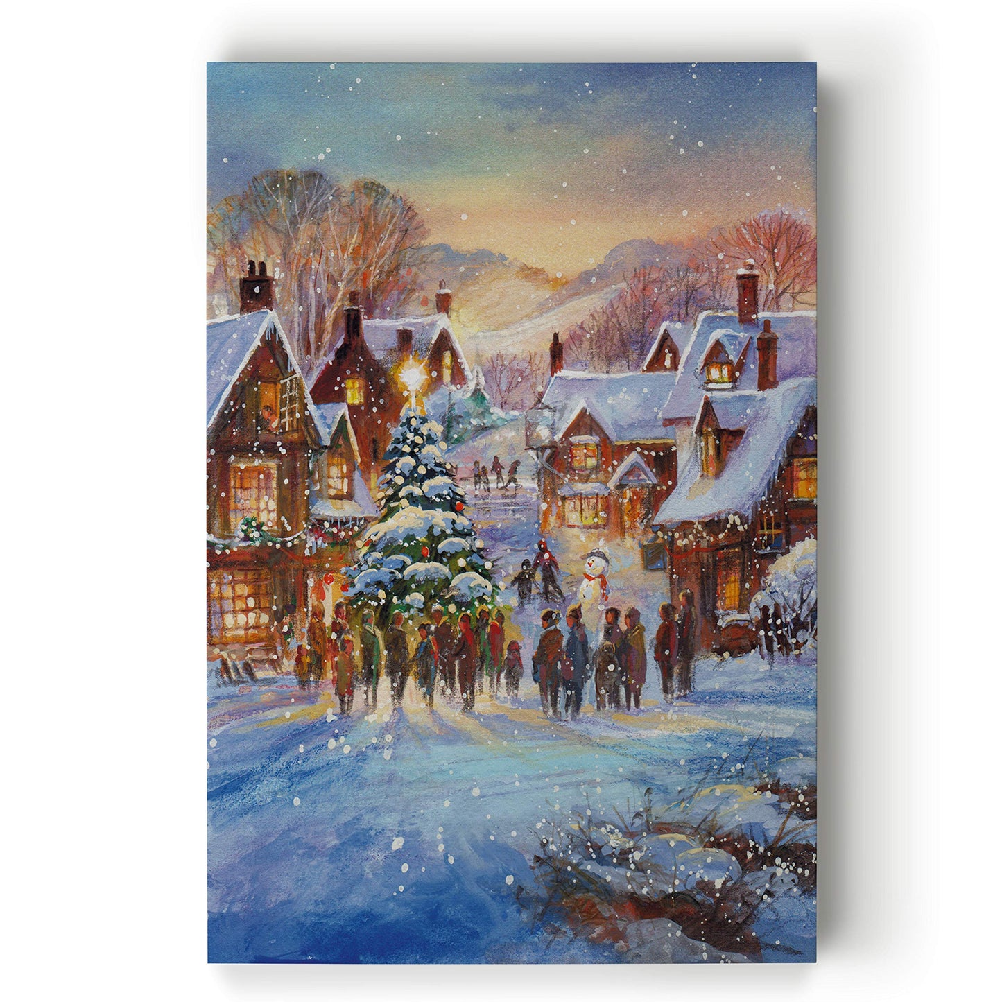 Renditions Gallery Abstract Christmas Art Prints for Home Decor Snowy White Christmas Canvas Wall Hanging Paintings for Bedroom Dining Living Room Office Home Kitchen Wall Decor - 32"X48" LT18