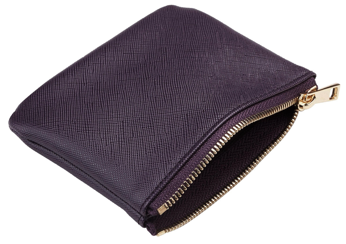 Chelmon Vegan Leather Coin Purse Pouch Change Purse With Zipper For Men Women (CH Steel Purple)