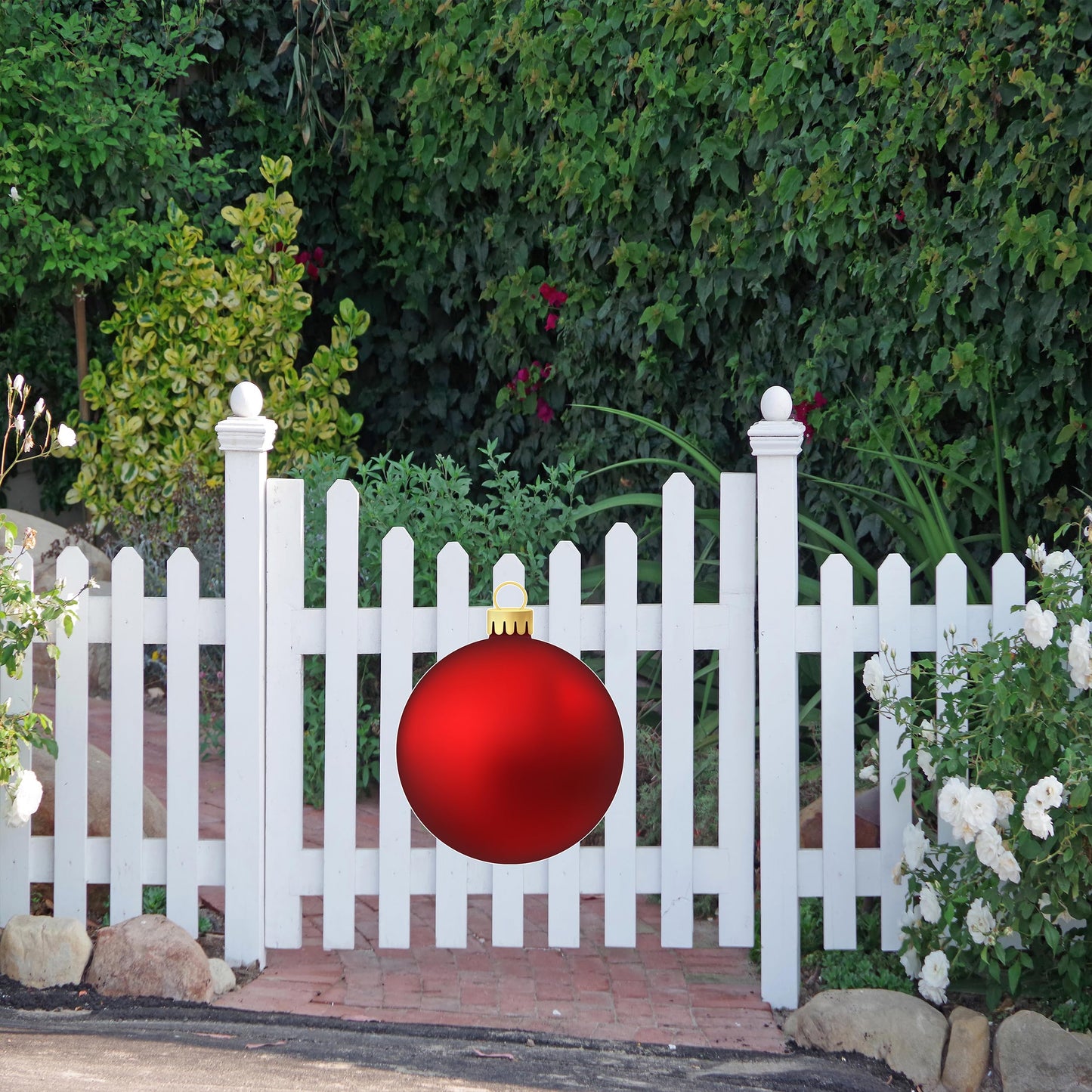 Rogue River Tactical Christmas Classic Yard Sign for Home Decor and Lawn Decoration With Stakes Red Ornament
