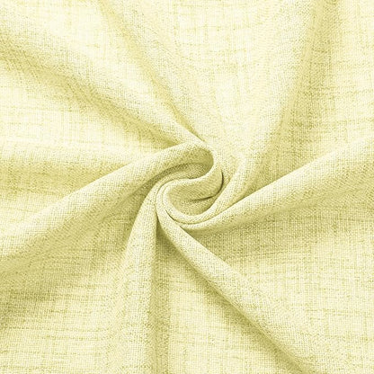 Tollpiz Short Linen Curtains Living Room Rod Pocket Semi Sheer Curtain Burlap Light Filtering Thick Linen Drapes for Bedroom, 54 x 54 inches Long, Cream Yellow, Set of 2 Panels