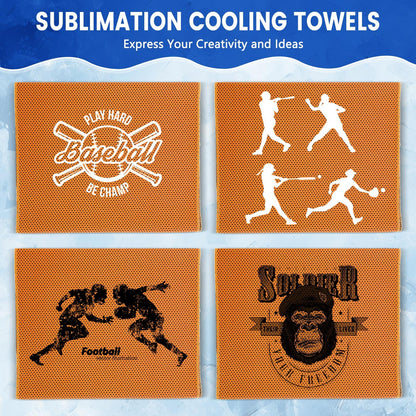 Hosuly 24 Pack Cooling Towels 40"x12" Ice Breathable Soft Chilly Sweat Rag Microfiber Workout Rags for Gym Cooling Towels for Neck and Face for Yoga Golf Sport Running(Orange)