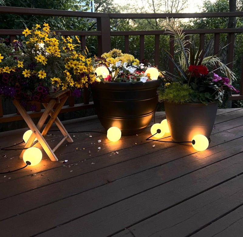 Brightech Orb Outdoor Indoor String Lights - Frosted Lantern LED String with 10 Weatherproof Globe Lights - Plug in Commercial Grade Light Strand for Patio, Porch, Garden, Café - 30 Ft, Black